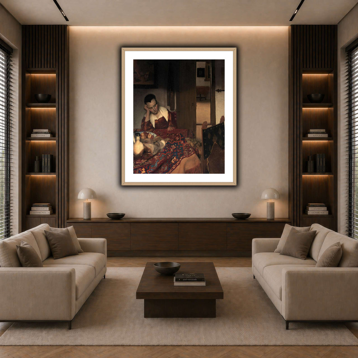 Vermeer_young_women_sleeping_result dark neutral-living room