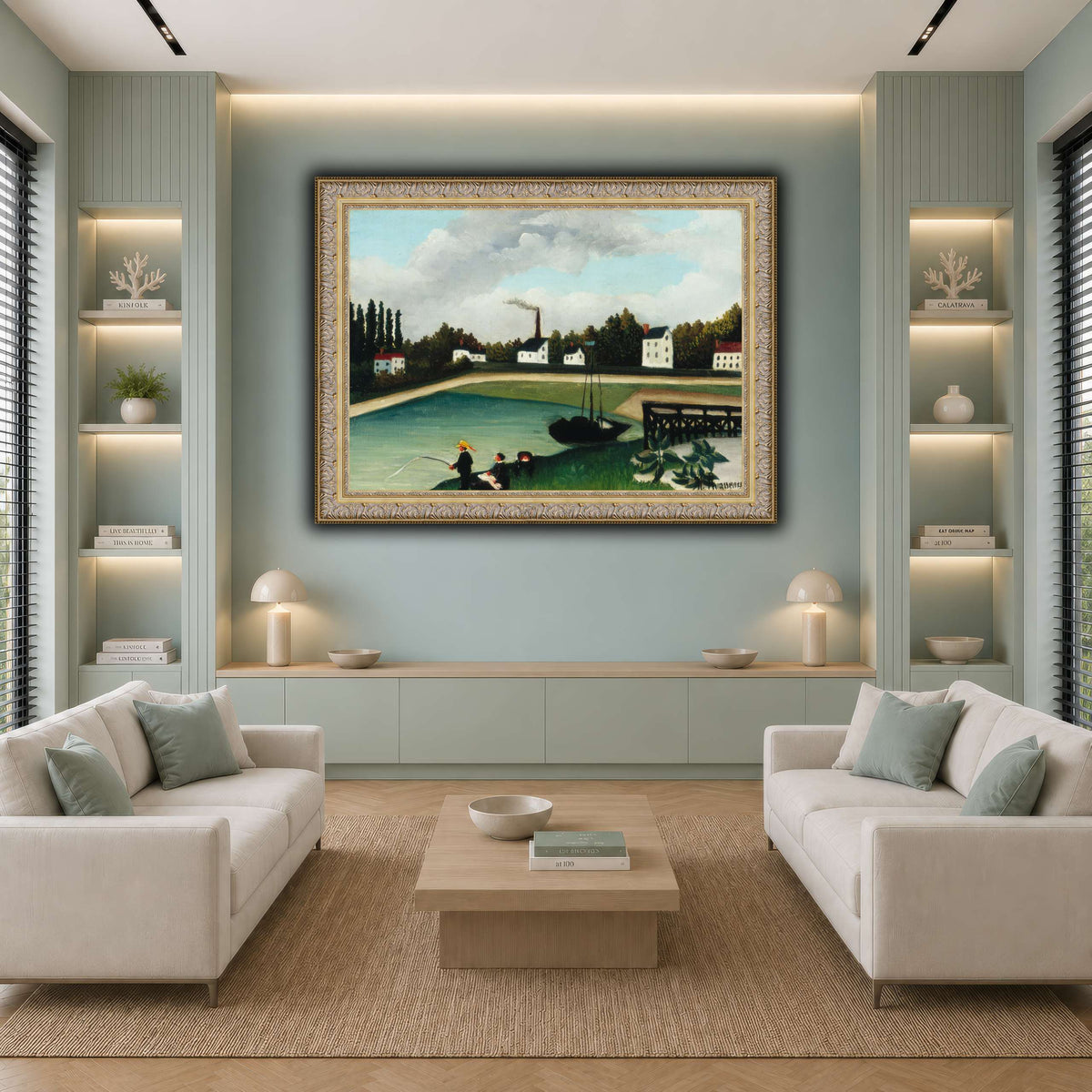 View-of-the-Quai-d-Ivry-near-the-Port-à-l-Anglais-Seine-Family-Fishing-1900_Henri-Rousseau cool-living room