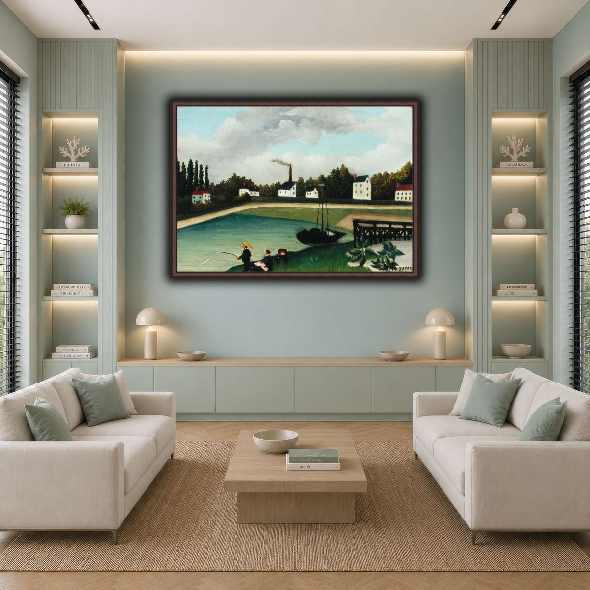 View-of-the-Quai-d-Ivry-near-the-Port-à-l-Anglais-Seine-Family-Fishing-1900_Henri-Rousseau cool-living room