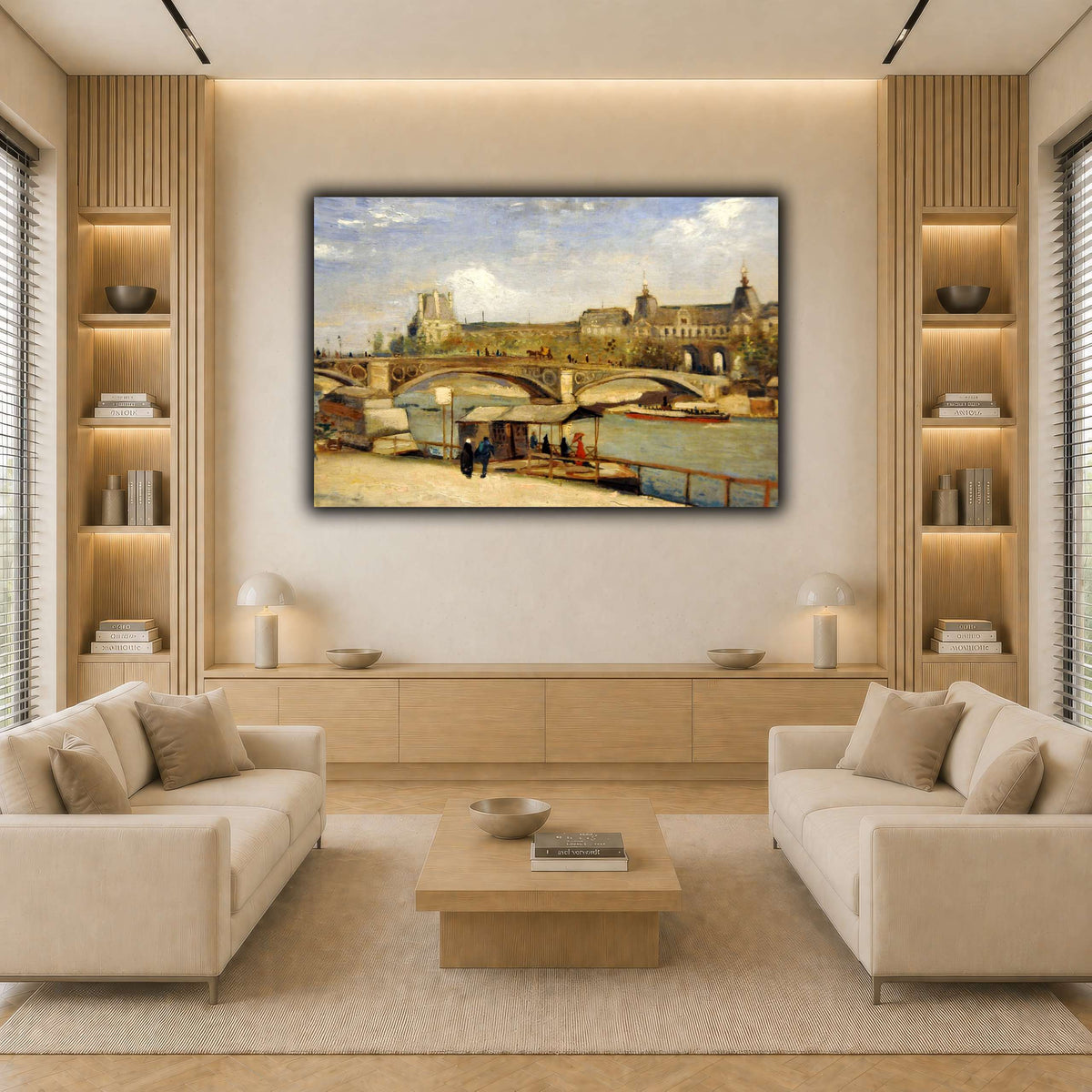 Vincent_van_Gogh_-_Pont_du_Carrousel light neutral-living room