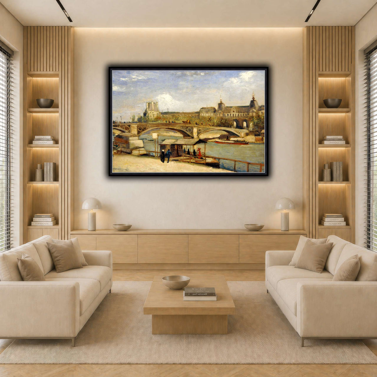Vincent_van_Gogh_-_Pont_du_Carrousel light neutral-living room