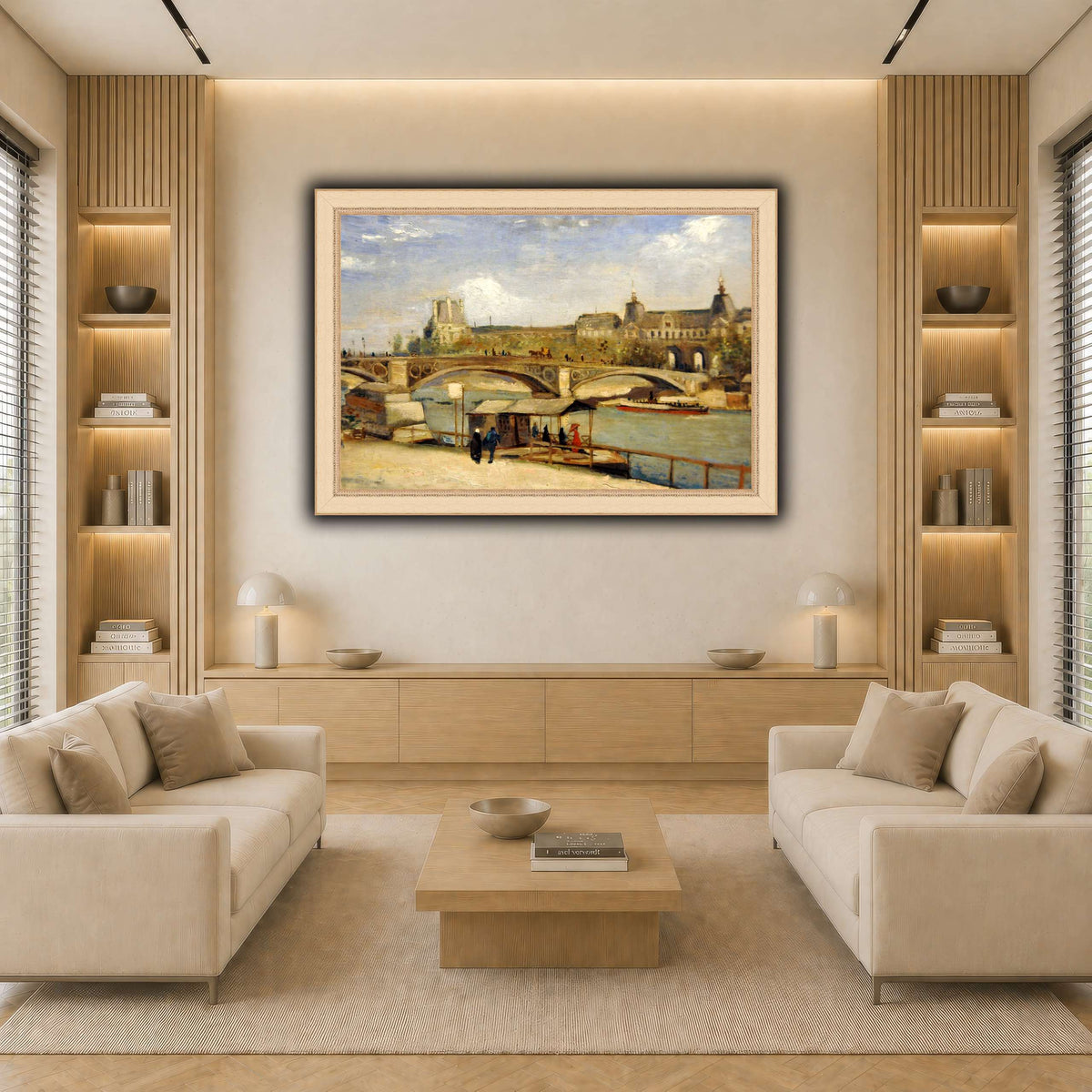 Vincent_van_Gogh_-_Pont_du_Carrousel light neutral-living room