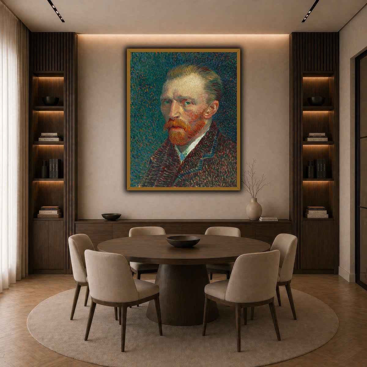 Vincent_van_Gogh_-_Self-Portrait dark neutral-dining room