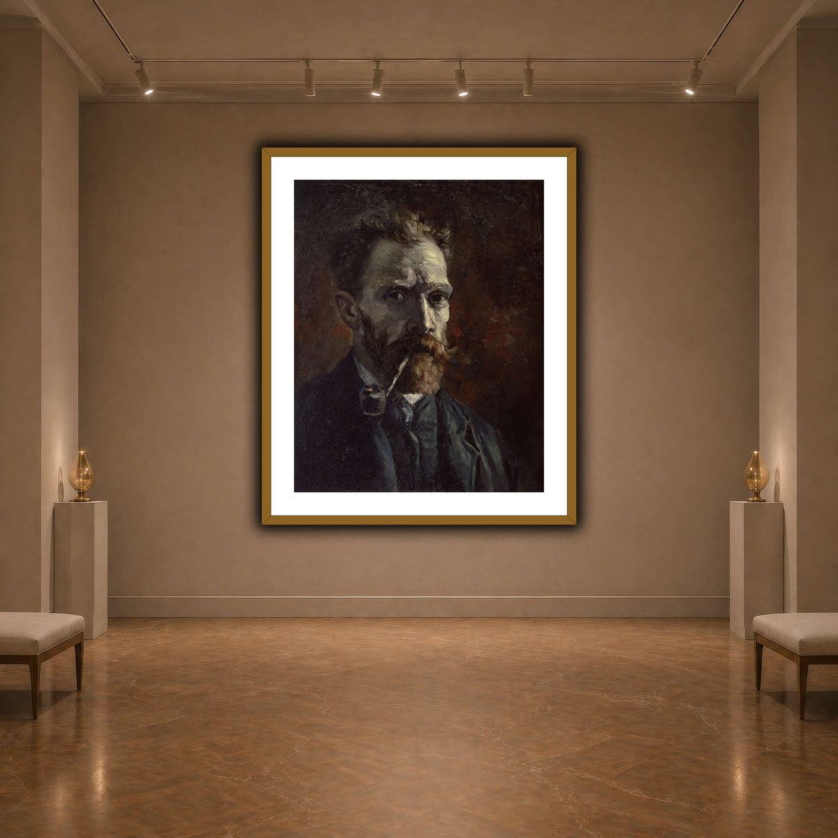 Vincent_van_Gogh_-_Self-portrait_with_pipe dark neutral-agallery