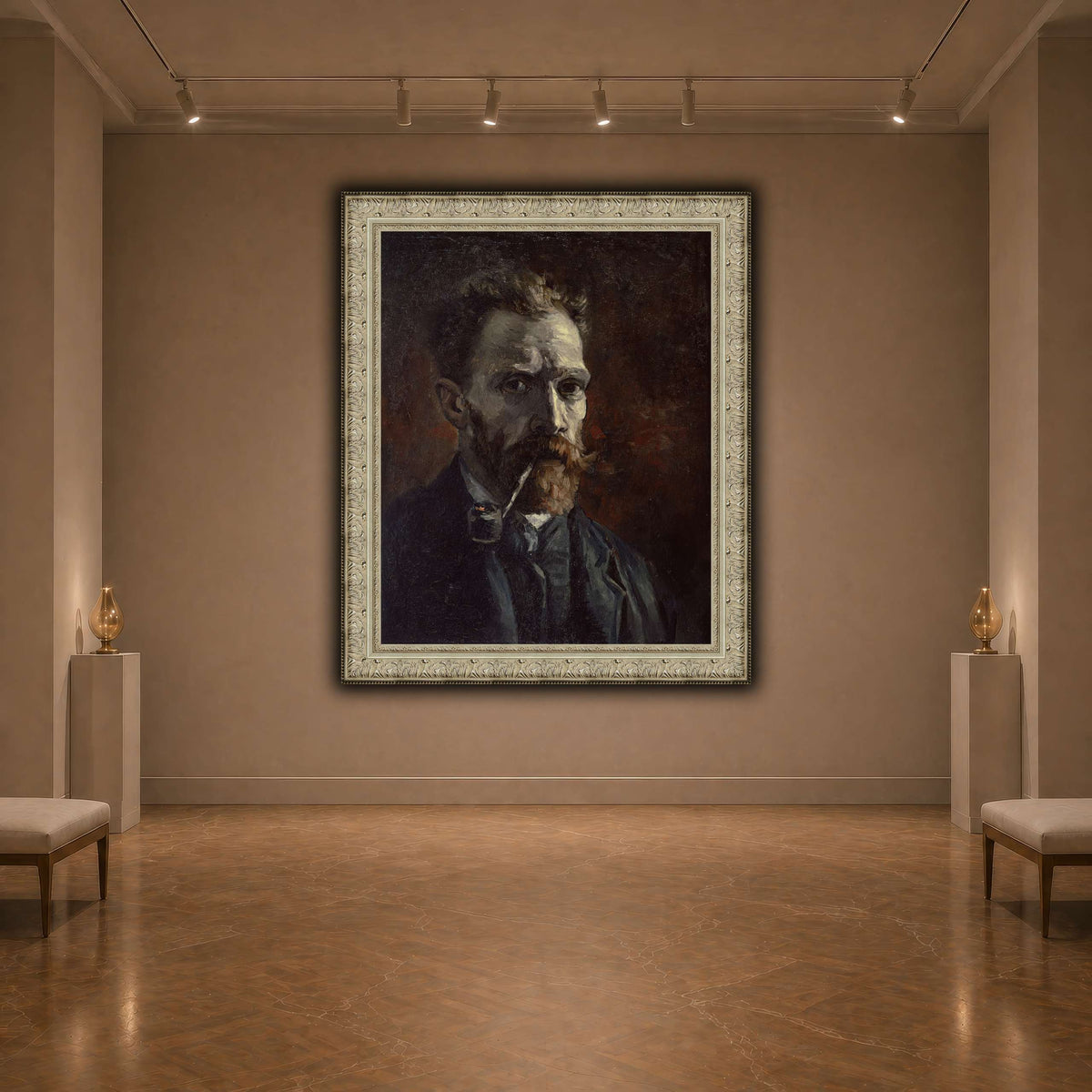 Vincent_van_Gogh_-_Self-portrait_with_pipe dark neutral-agallery