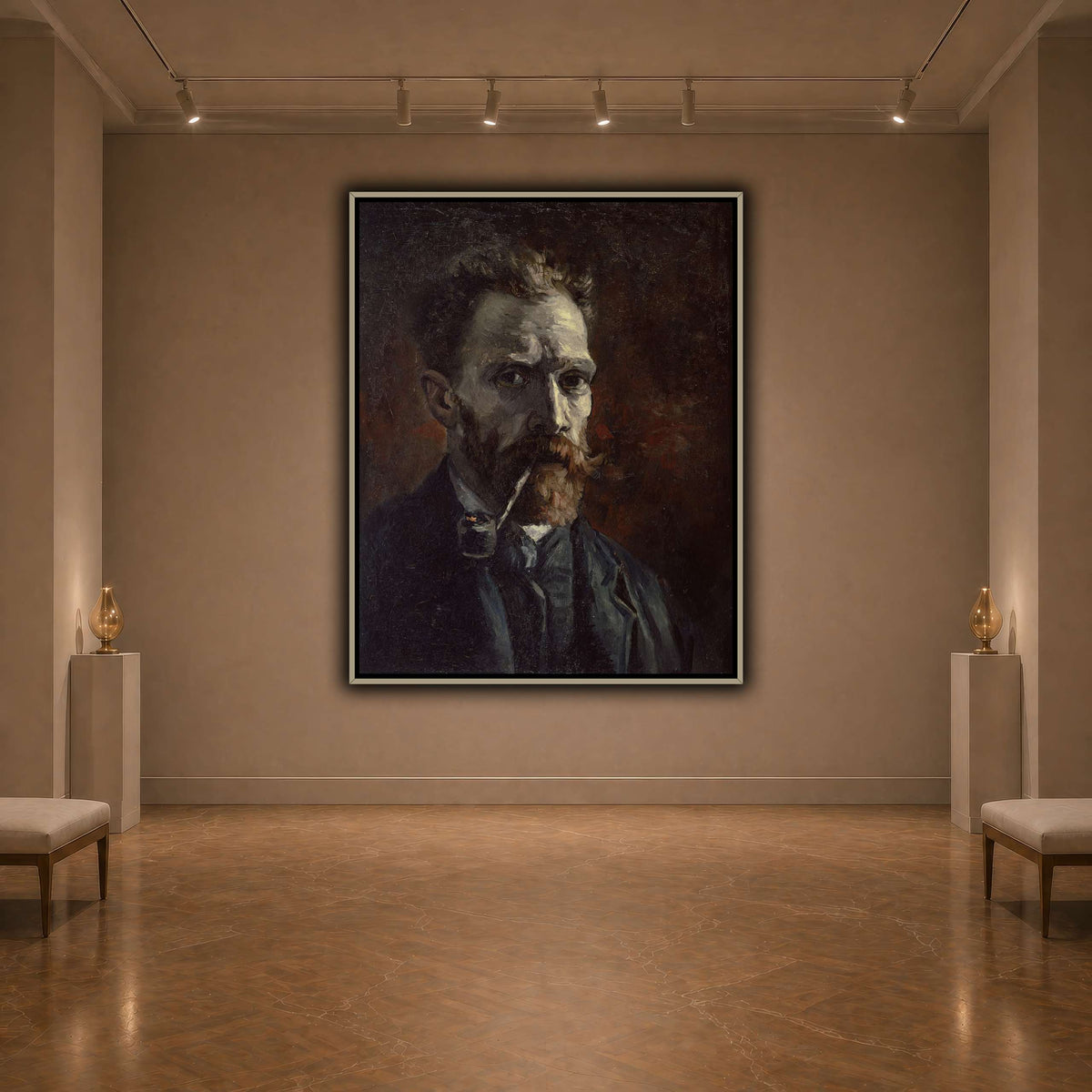 Vincent_van_Gogh_-_Self-portrait_with_pipe dark neutral-agallery