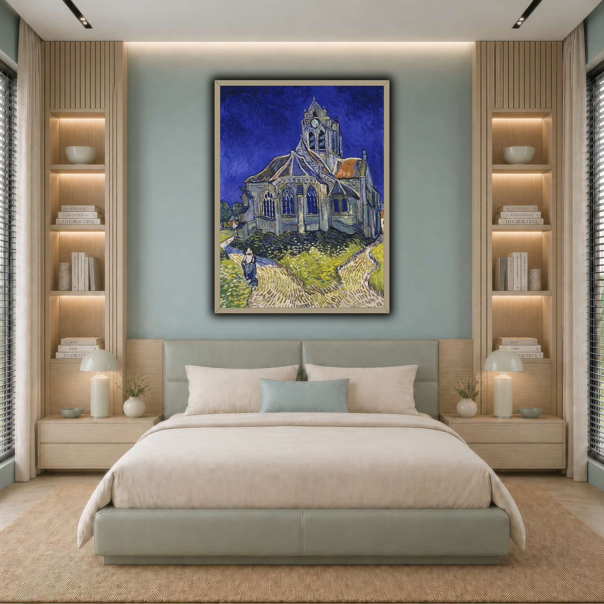 Vincent_van_Gogh_-_The_Church_in_Auvers-sur-Oise,_View_from_the_Chevet cool-bedroom