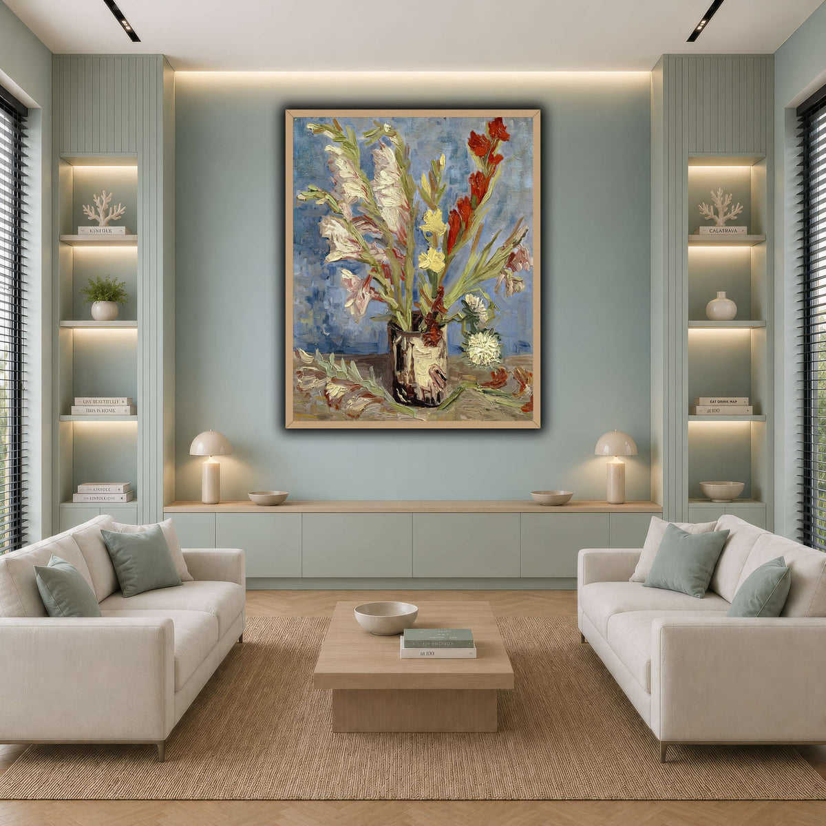 Vincent_van_Gogh_-_Vaas_met_tuingladiolen_en_Chinese_asters cool-living room