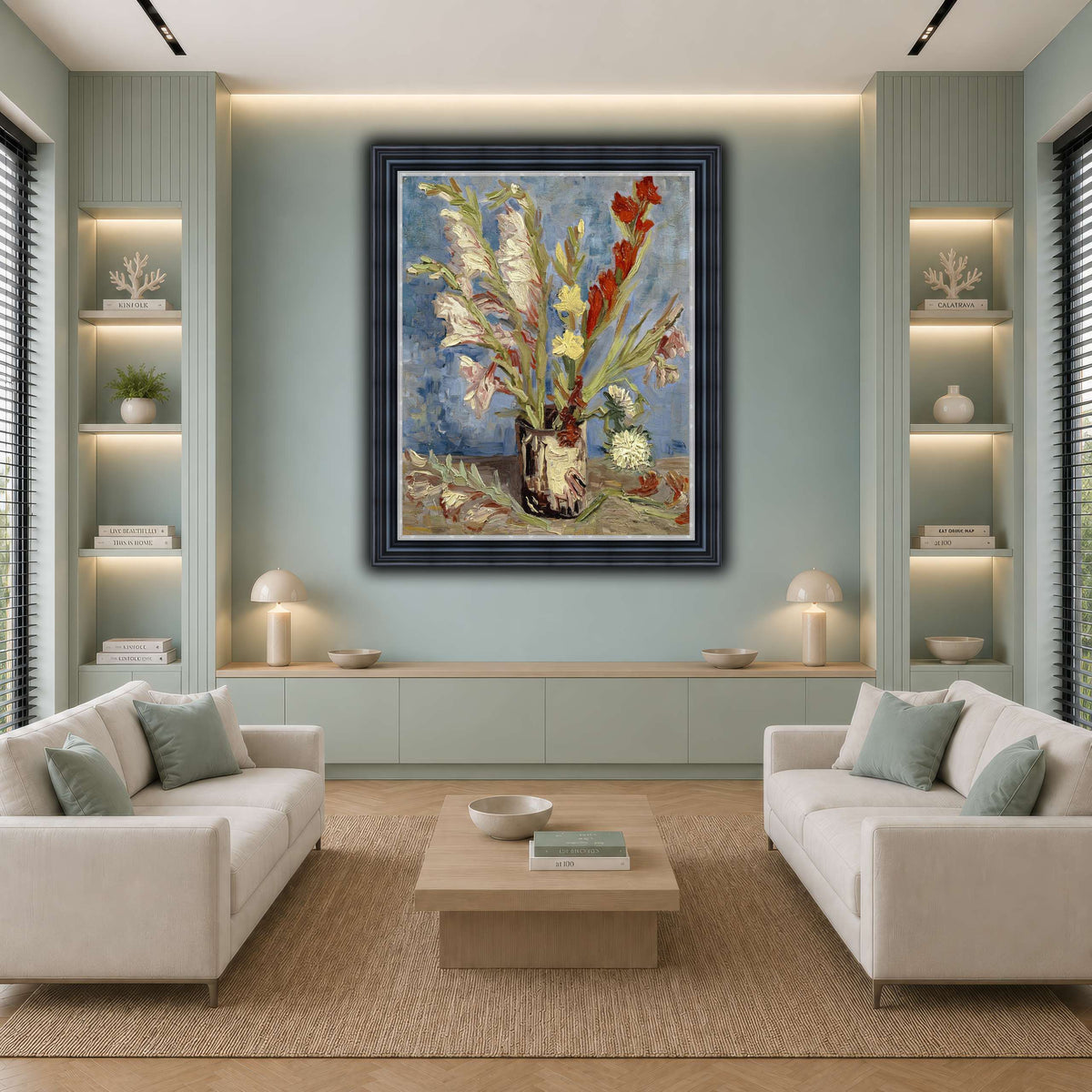 Vincent_van_Gogh_-_Vaas_met_tuingladiolen_en_Chinese_asters cool-living room