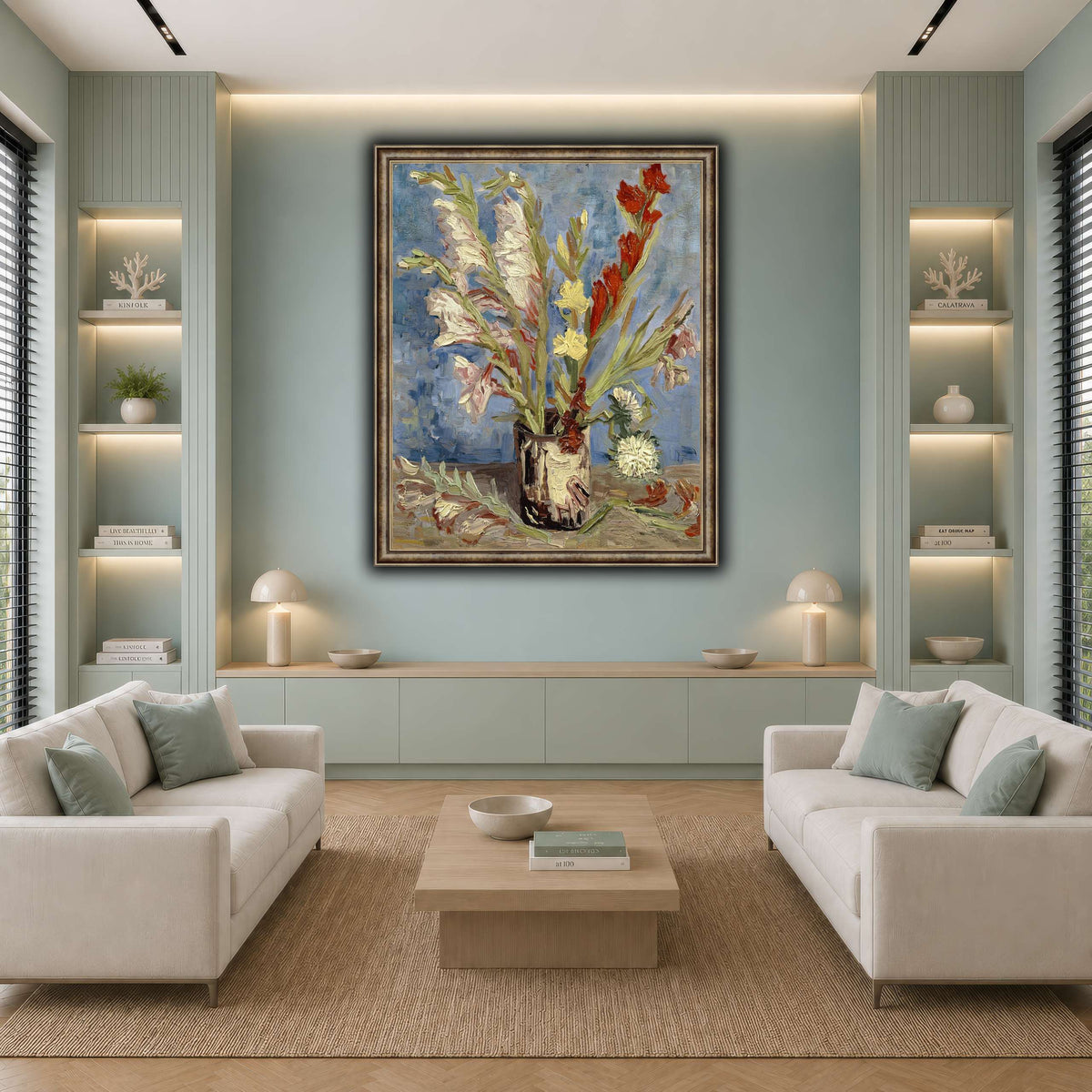 Vincent_van_Gogh_-_Vaas_met_tuingladiolen_en_Chinese_asters cool-living room