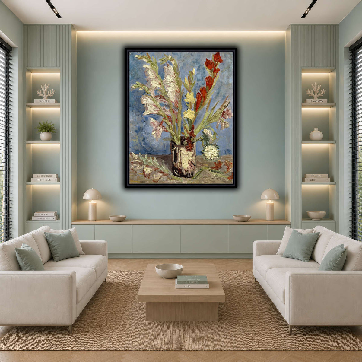 Vincent_van_Gogh_-_Vaas_met_tuingladiolen_en_Chinese_asters cool-living room
