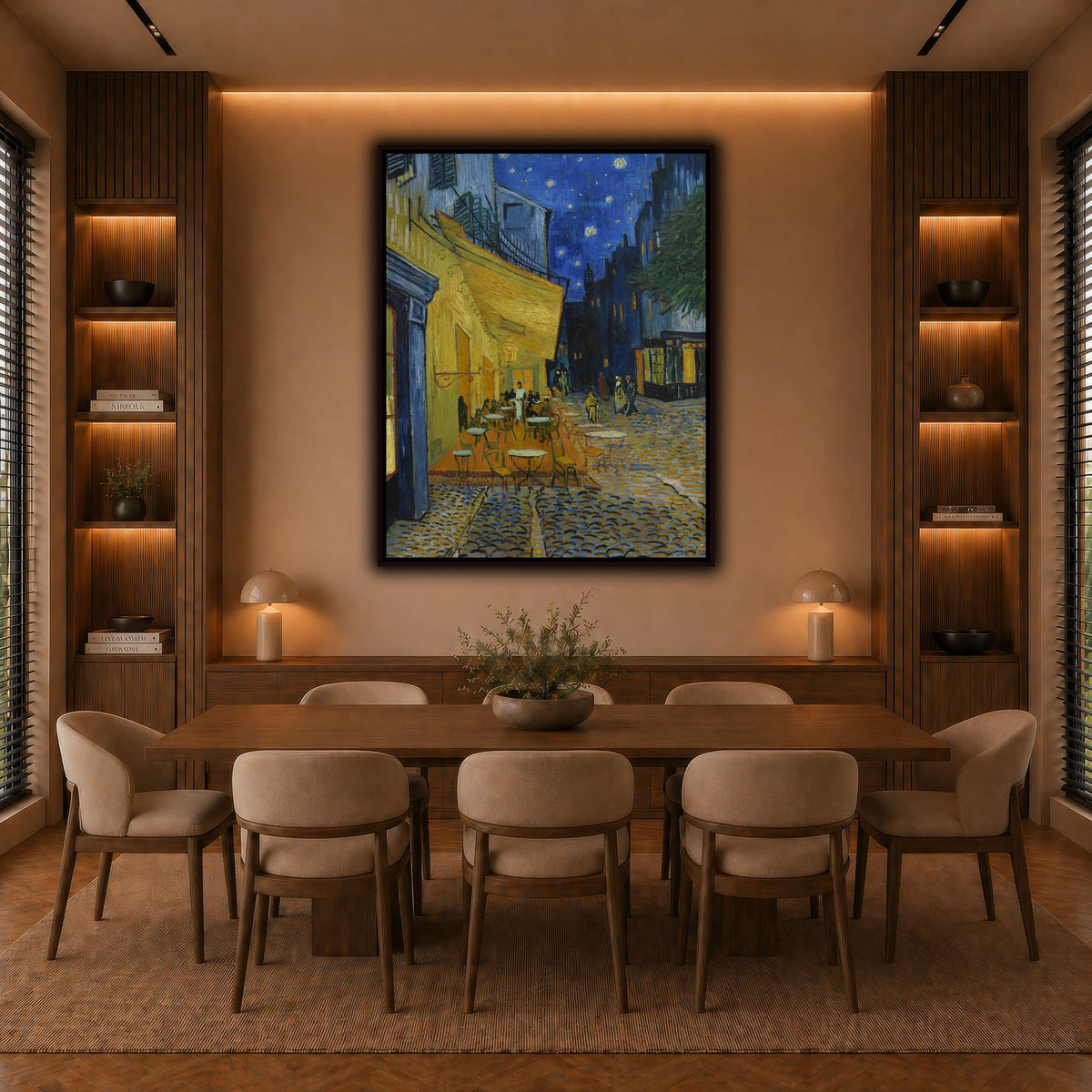 Vincent_van_Gogh_(1853-1890)_Caféterras_bij_nacht_(place_du_Forum)_Kröller- warm-dining room