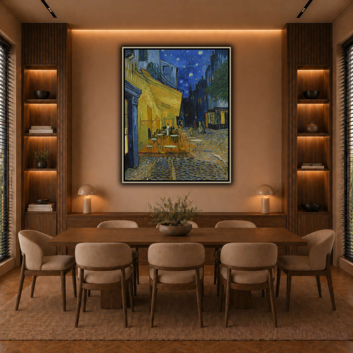 Vincent_van_Gogh_(1853-1890)_Caféterras_bij_nacht_(place_du_Forum)_Kröller- warm-dining room