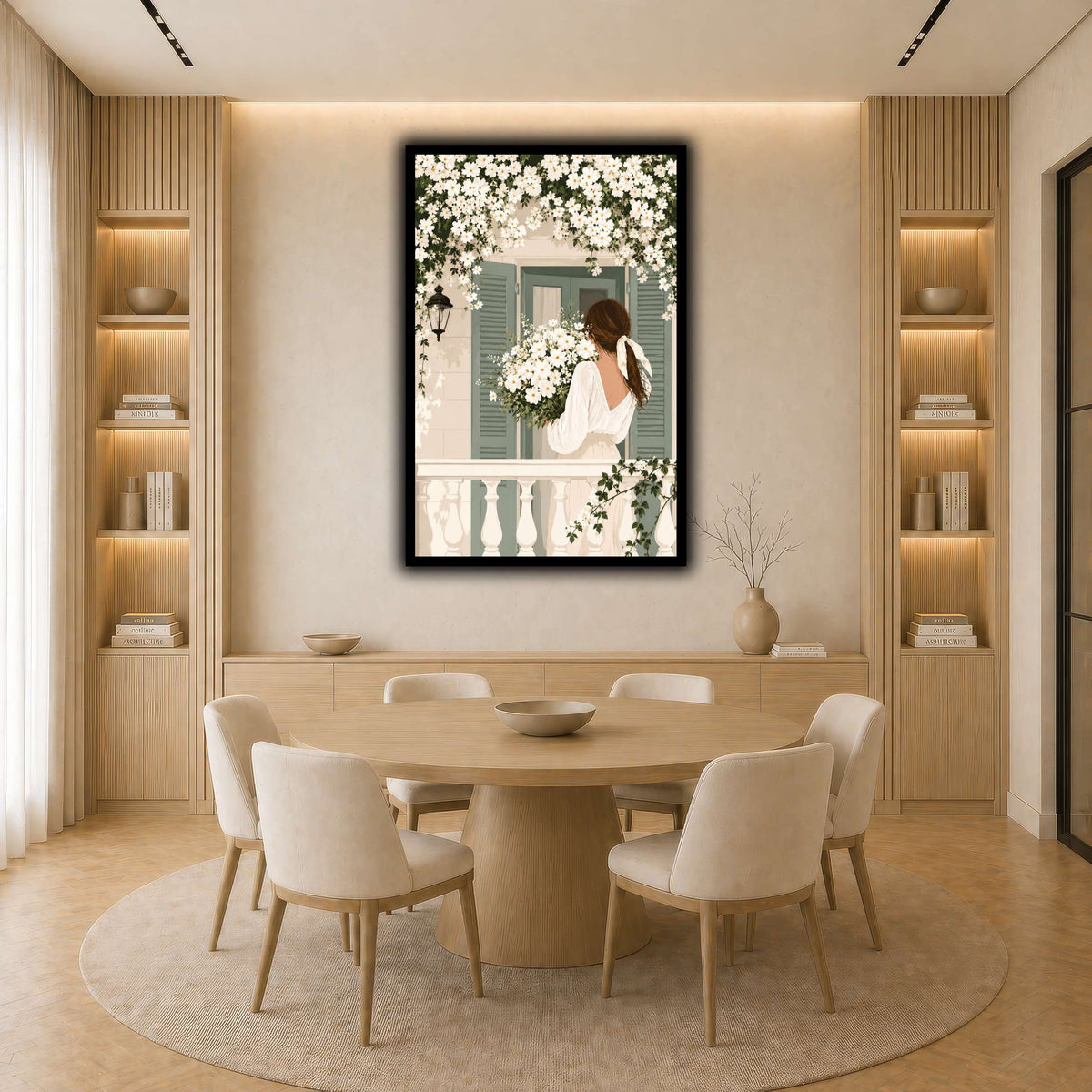 White Spring on the Balcony light neutral-dining room