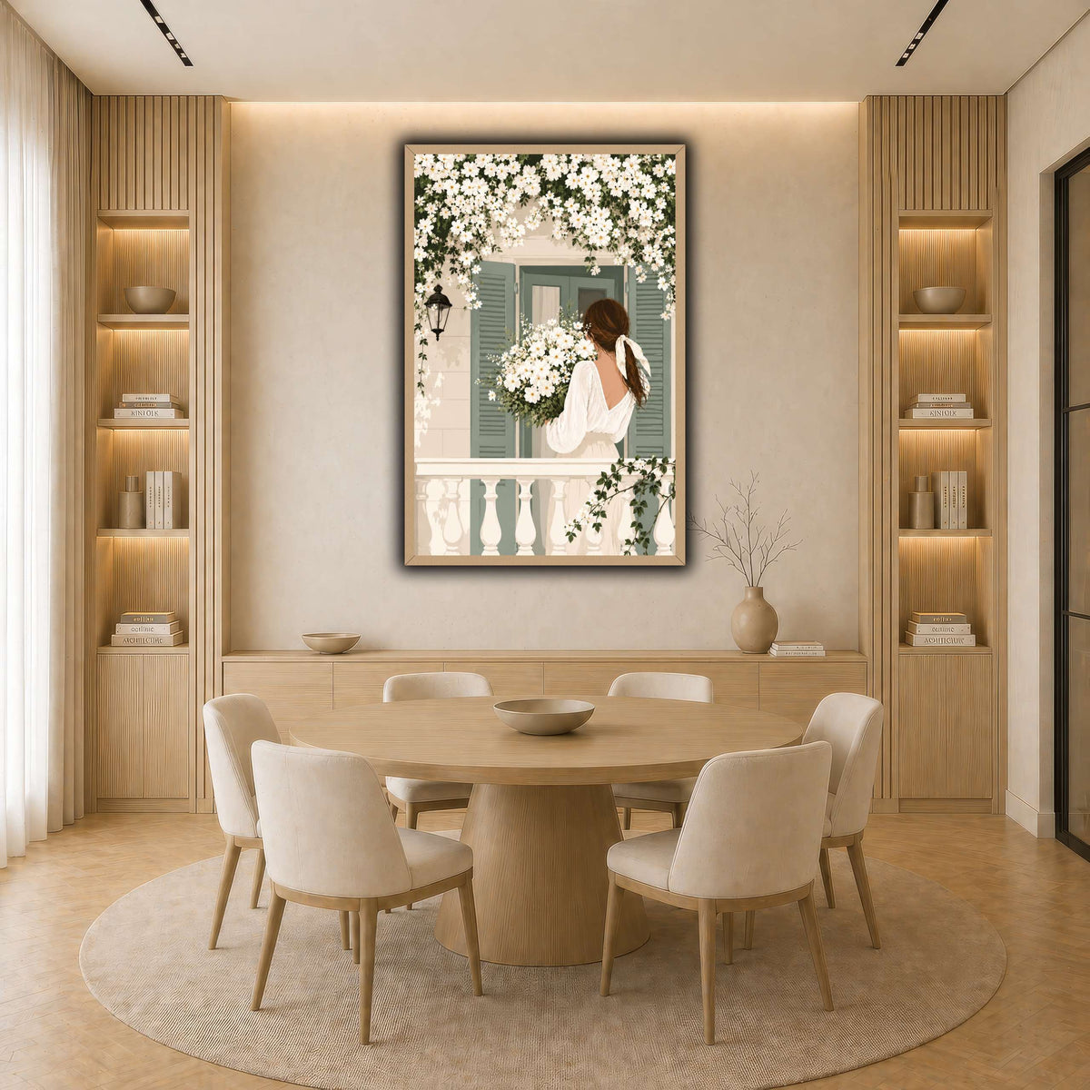 White Spring on the Balcony light neutral-dining room
