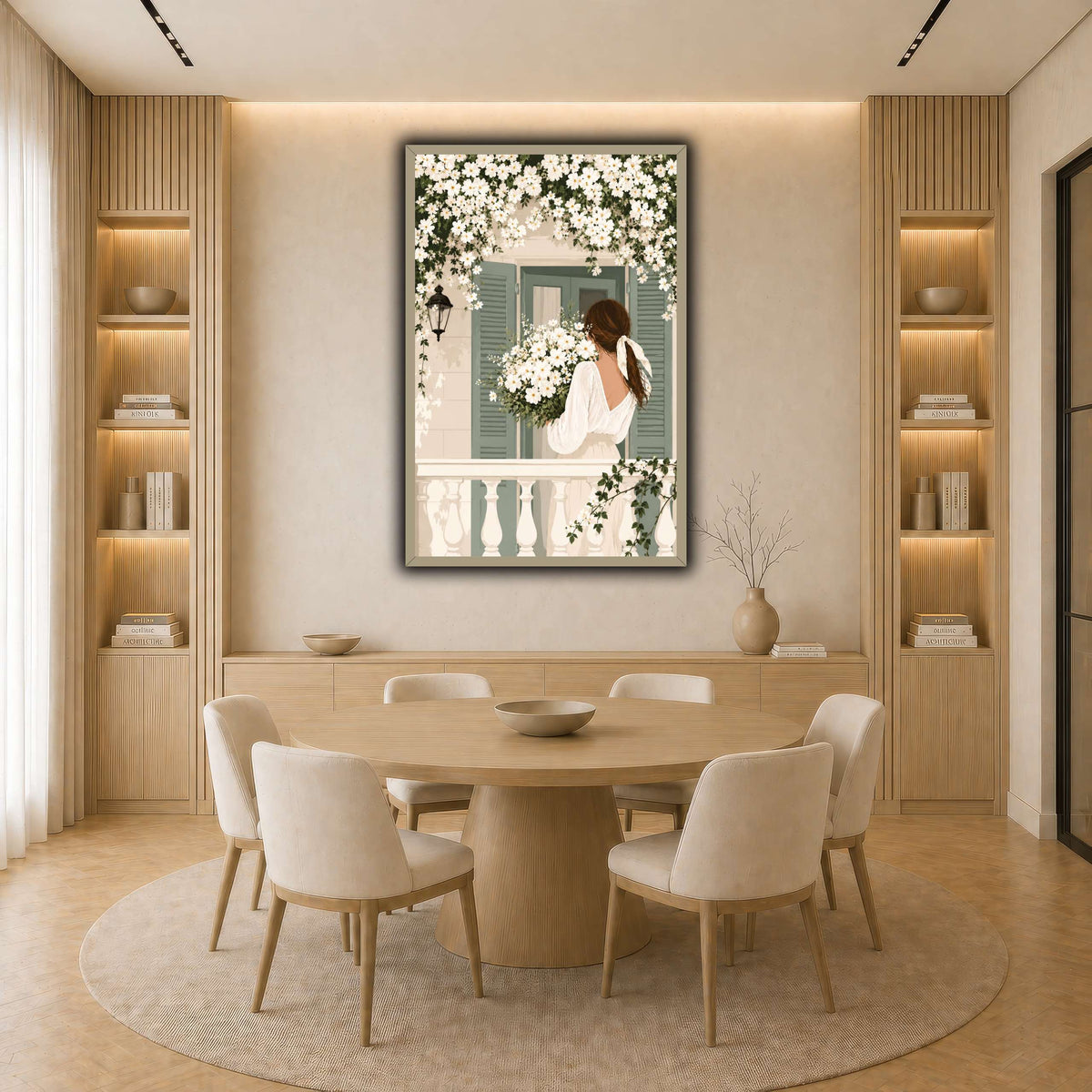 White Spring on the Balcony light neutral-dining room