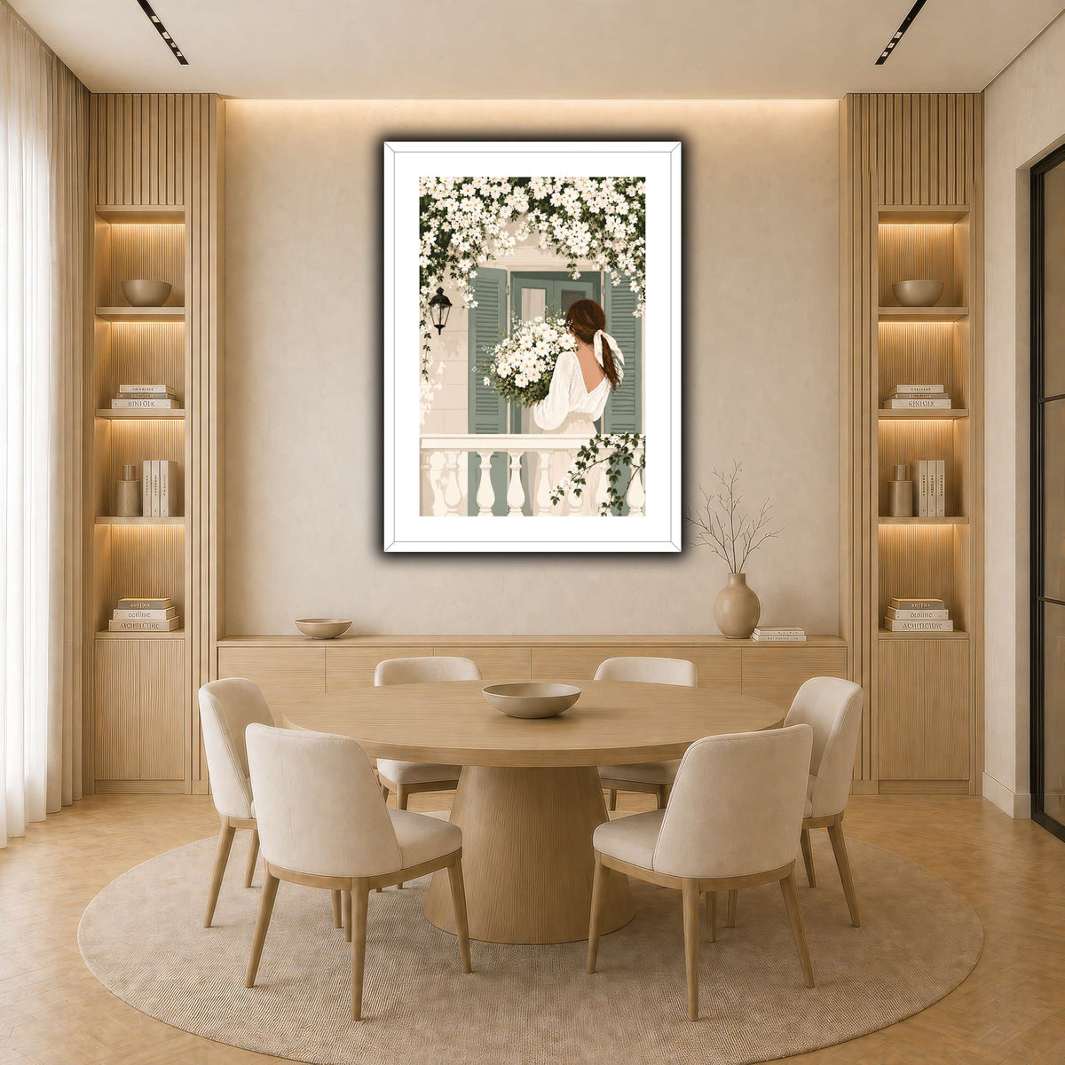 White Spring on the Balcony light neutral-dining room