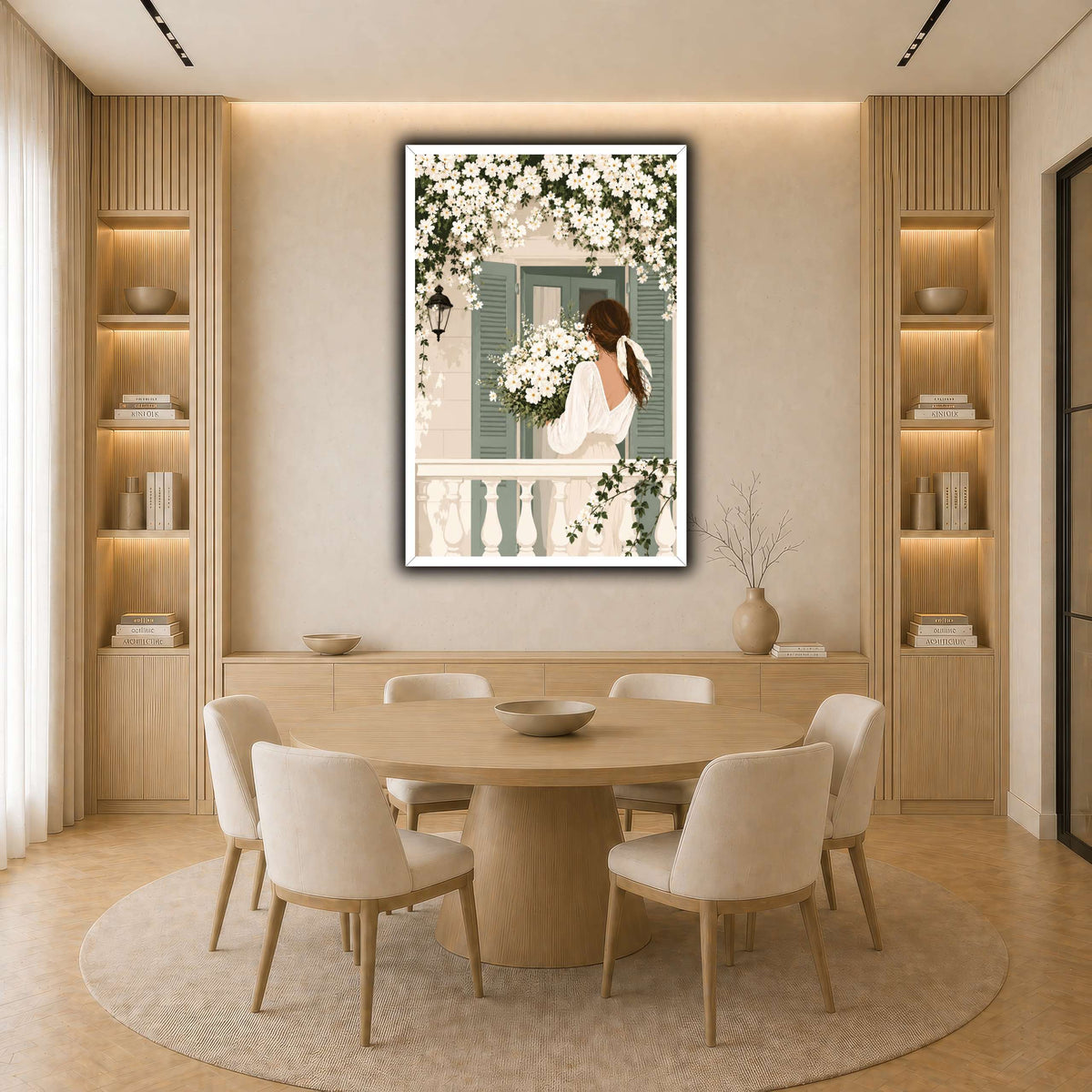 White Spring on the Balcony light neutral-dining room