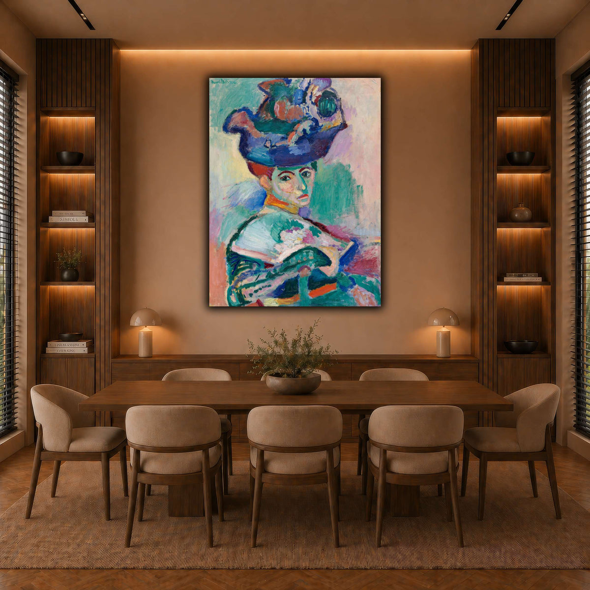 Woman-with-a-Hat_Henri_Matisse warm-dining room