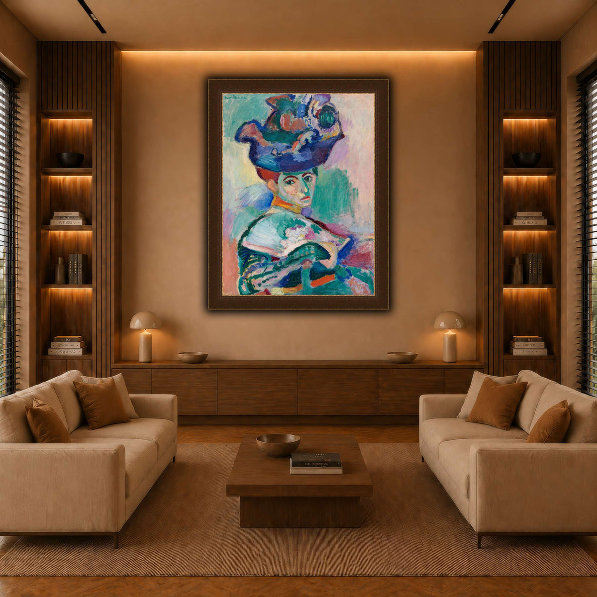 Woman-with-a-Hat_Henri_Matisse warm-living-room