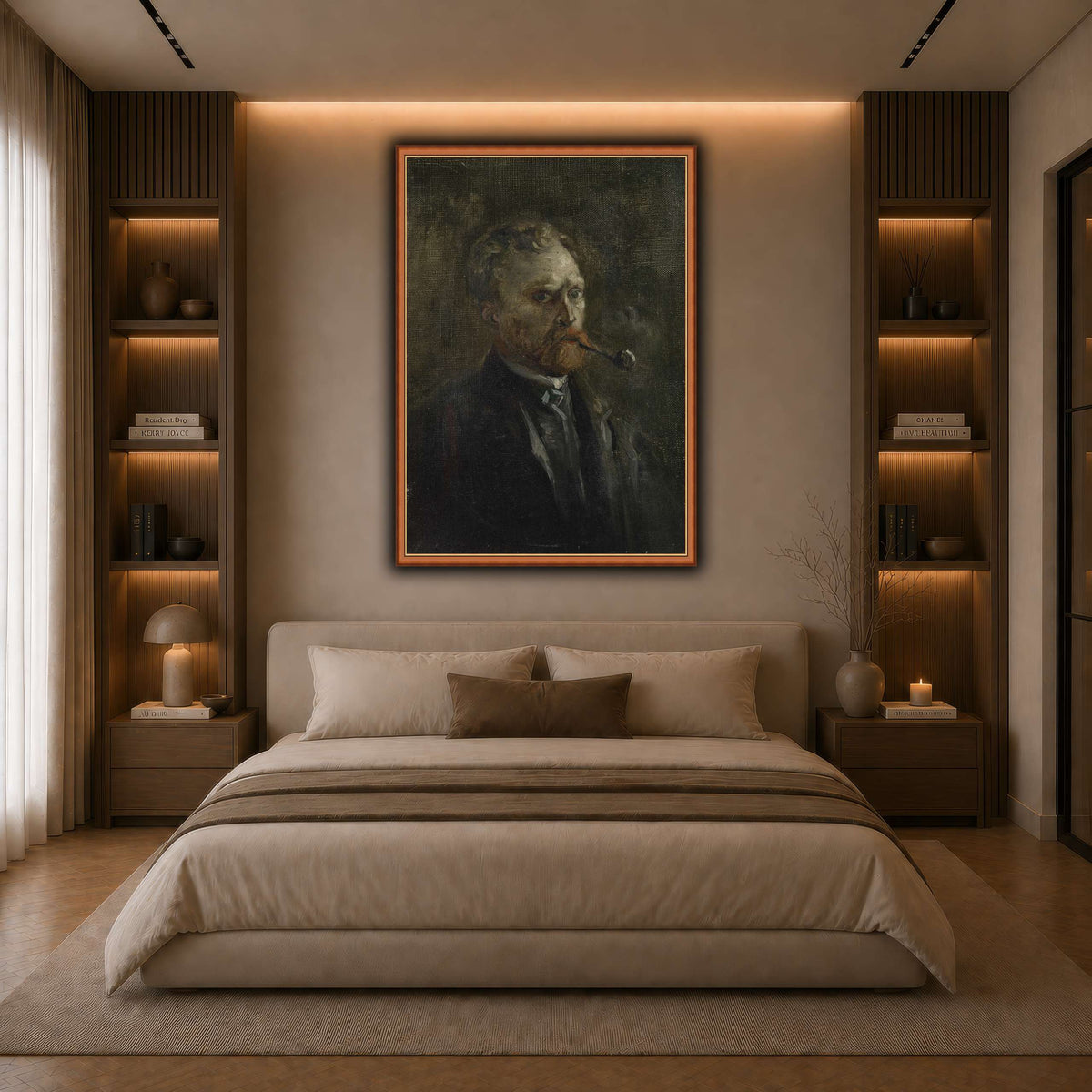 Zelfportret dark neutral-bedroom