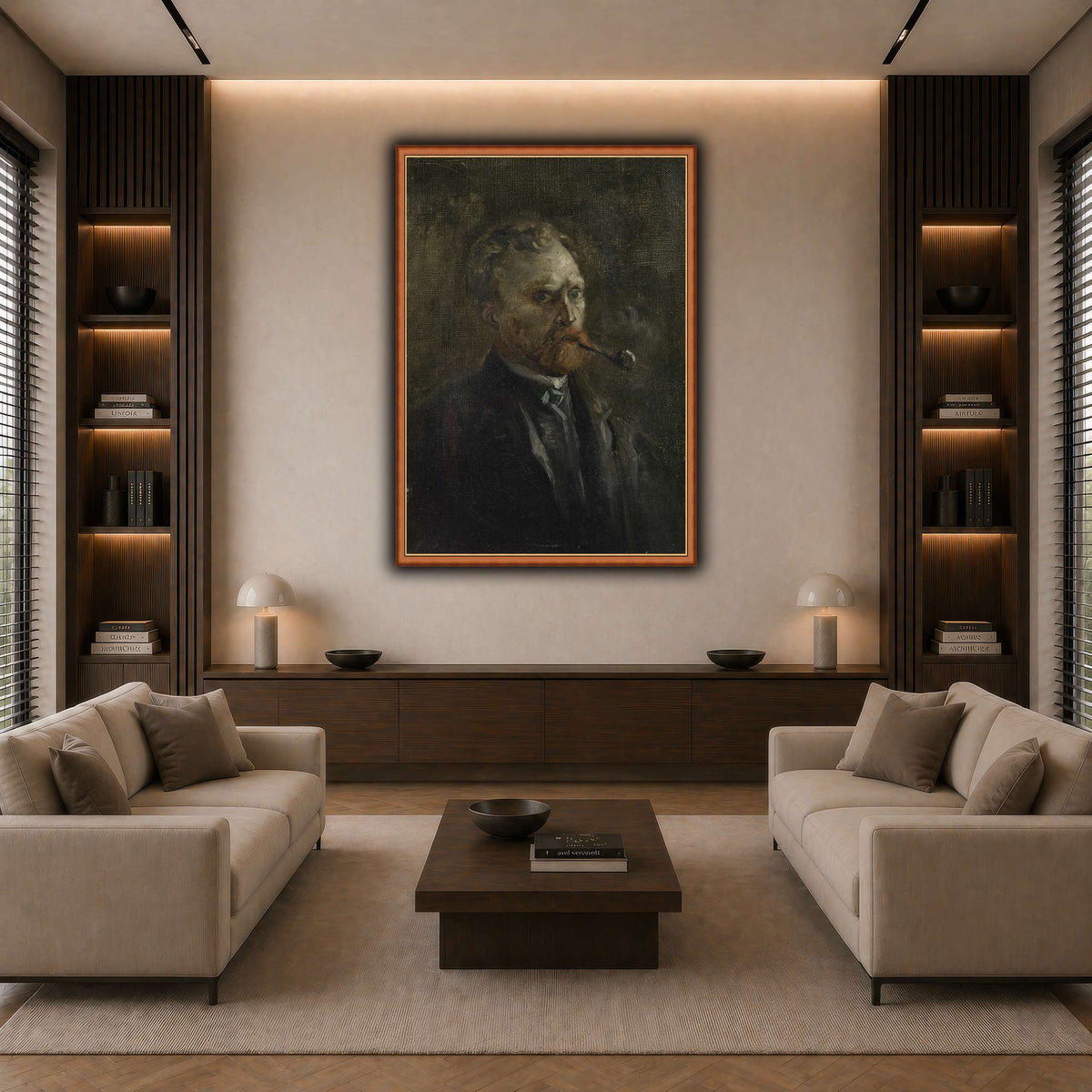 Zelfportret dark neutral-living room