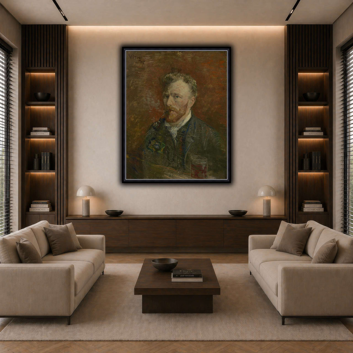Zelfportret_met_glas dark neutral-living room