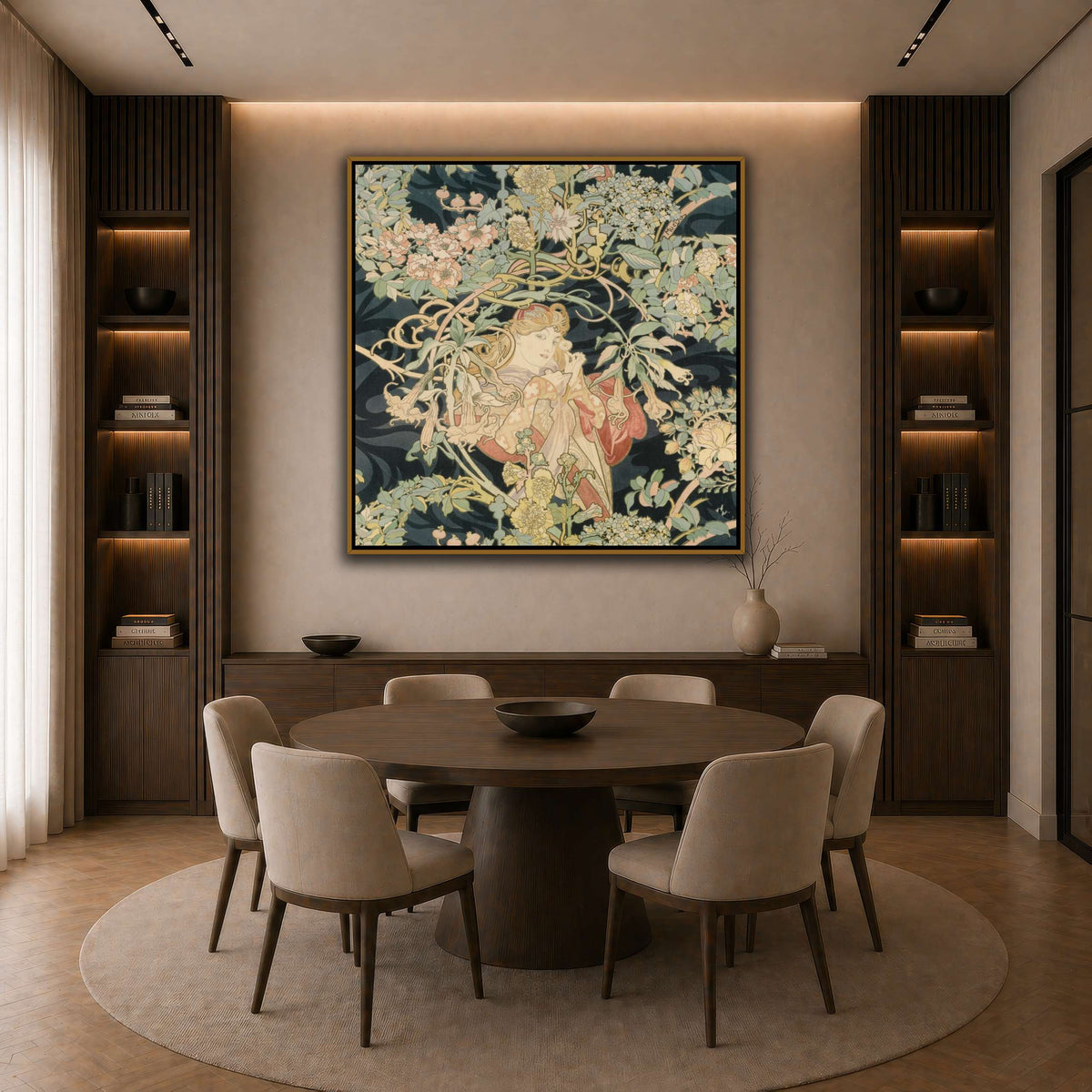 10_Alphonse_Mucha dark neutral-dining room