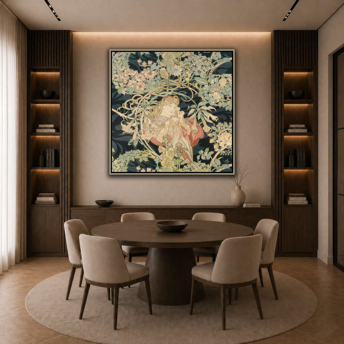 10_Alphonse_Mucha dark neutral-dining room