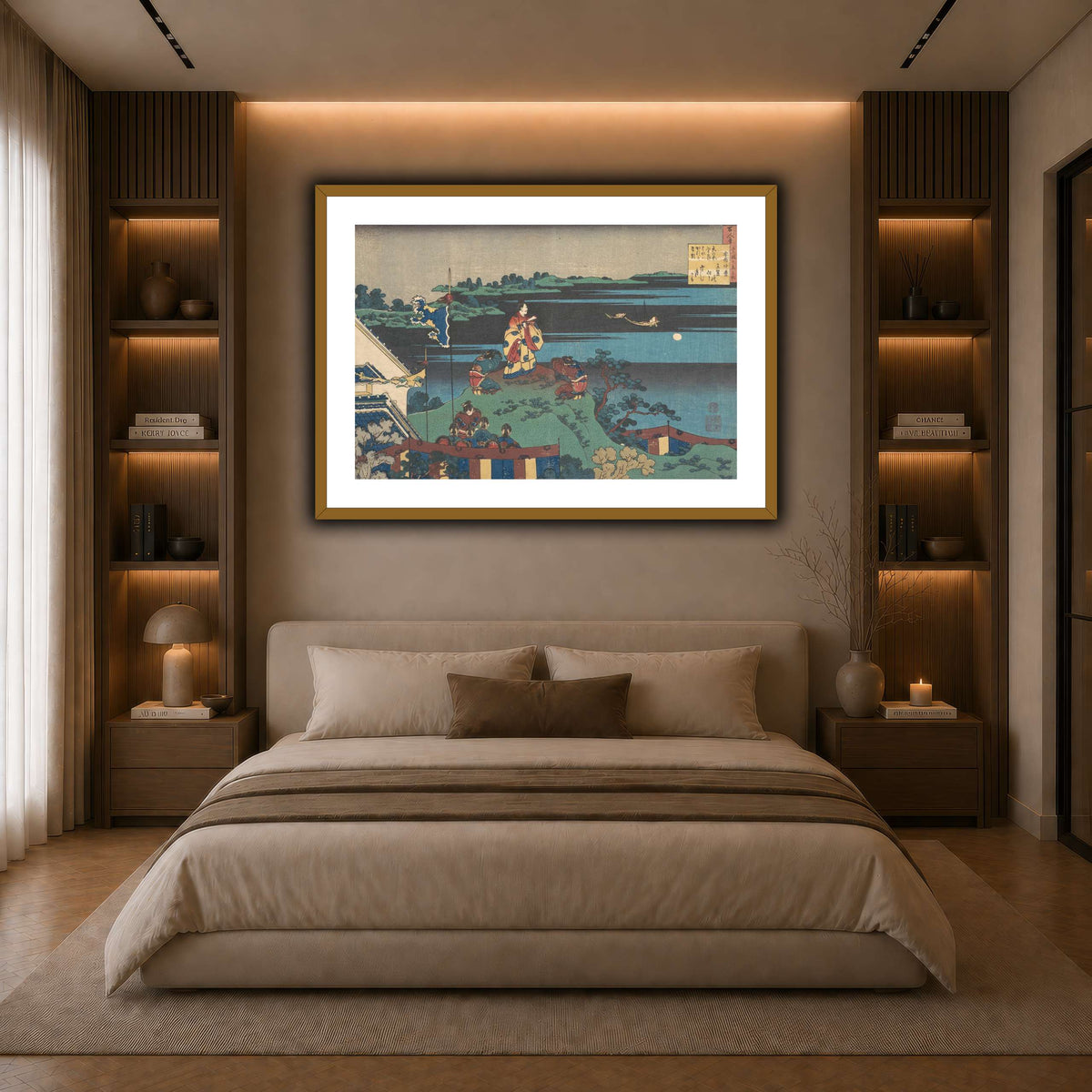16_Katsushika Hokusai  dark neutral-bedroom