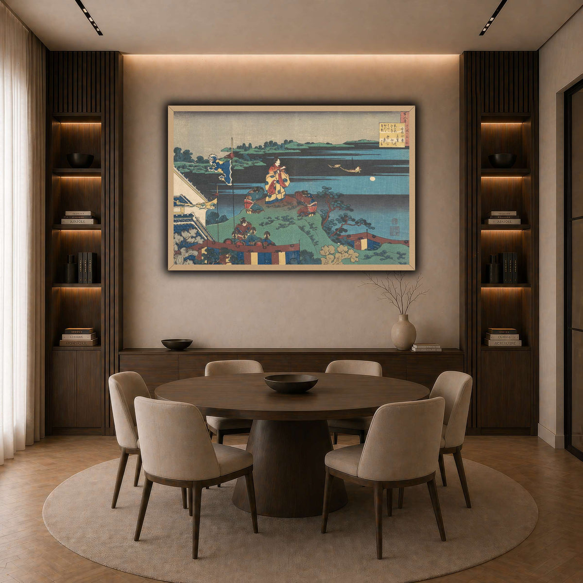 16_Katsushika Hokusai  dark neutral-dining room