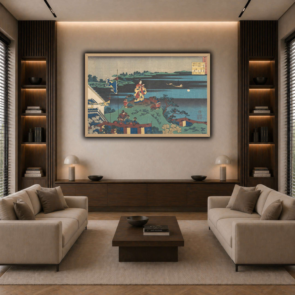 16_Katsushika Hokusai  dark neutral-living room