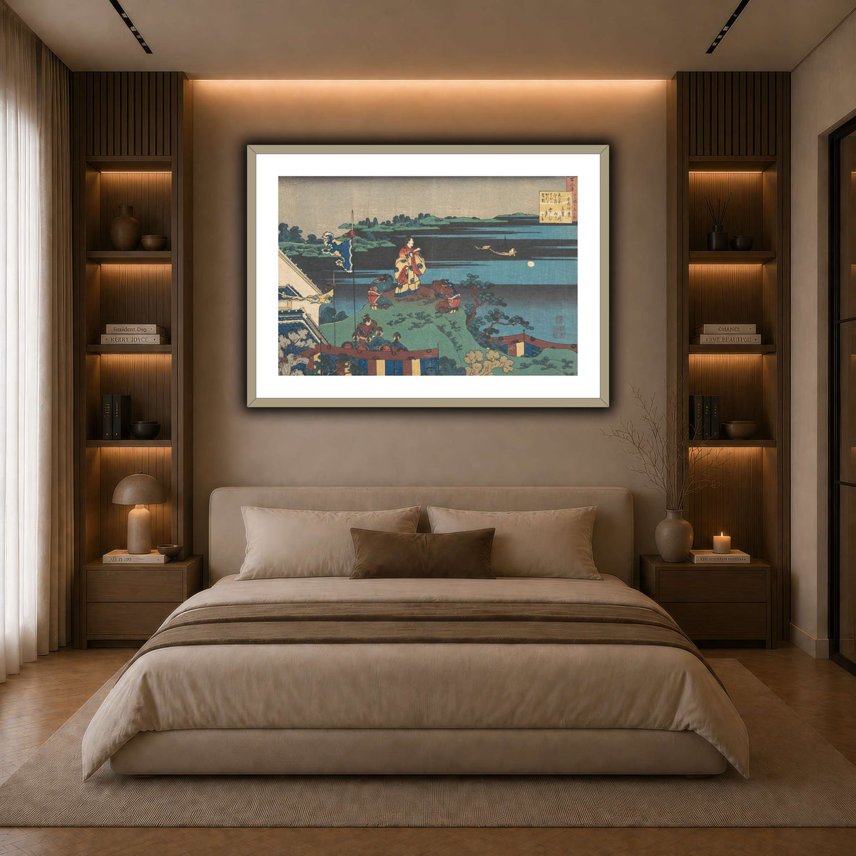 16_Katsushika Hokusai  dark neutral-bedroom
