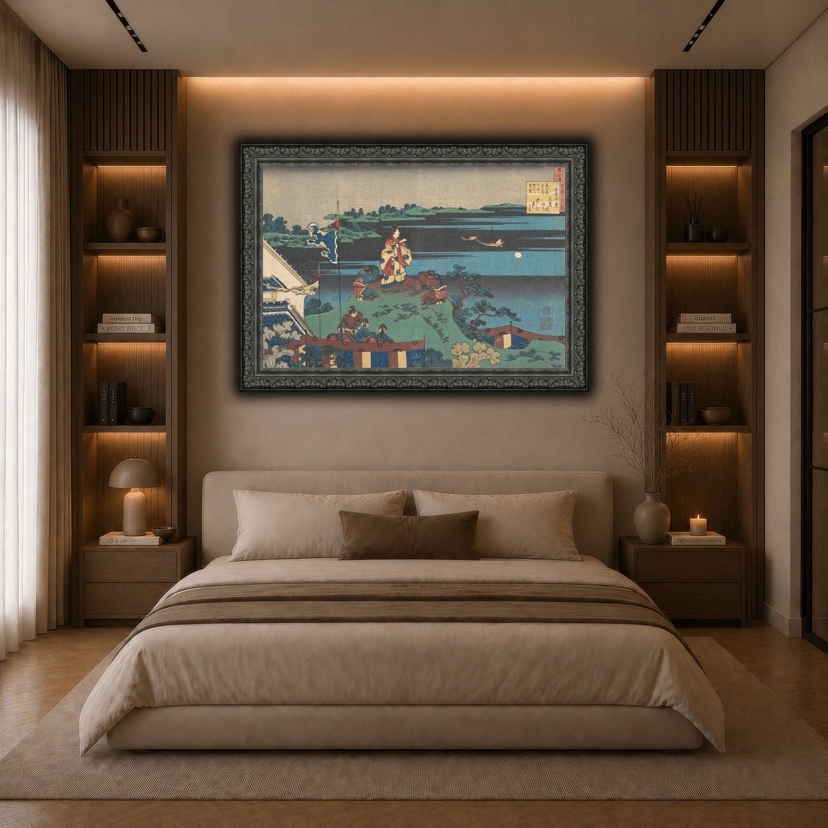 16_Katsushika Hokusai  dark neutral-bedroom