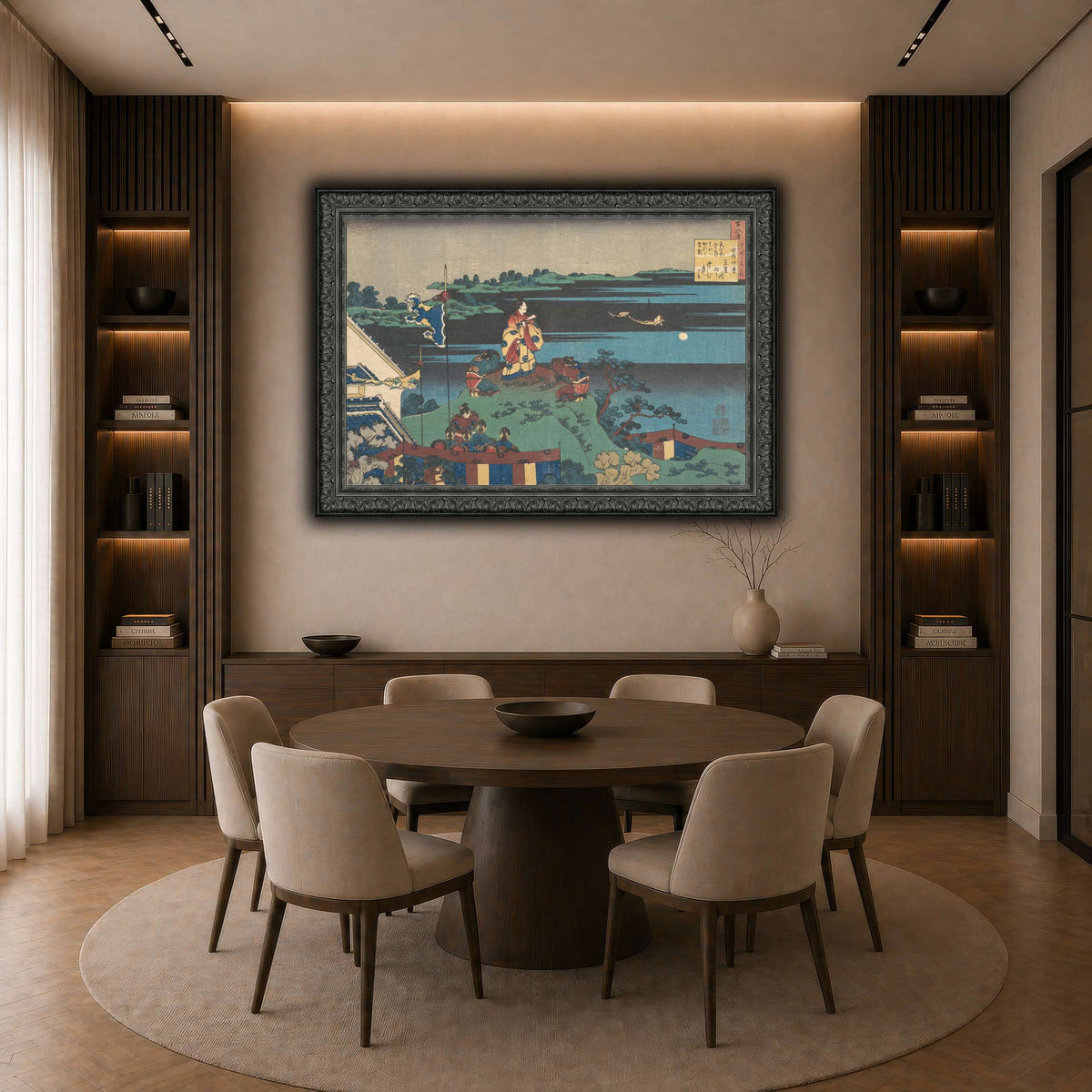 16_Katsushika Hokusai  dark neutral-dining room