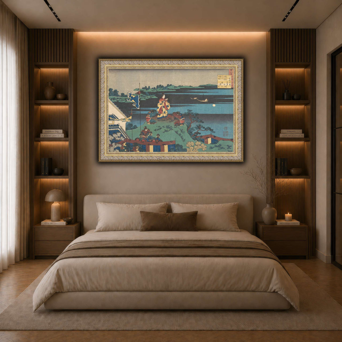 16_Katsushika Hokusai  dark neutral-bedroom