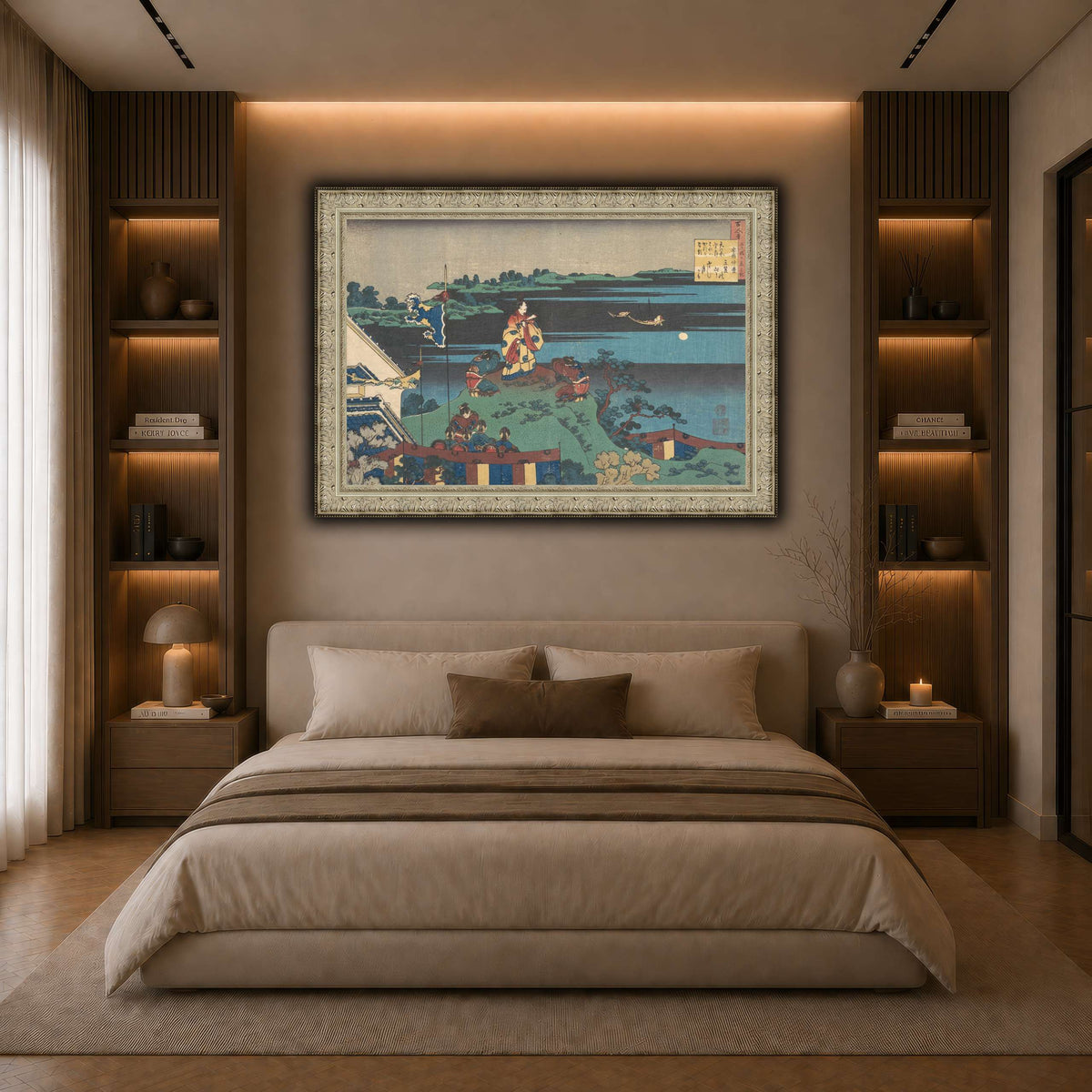 16_Katsushika Hokusai  dark neutral-bedroom