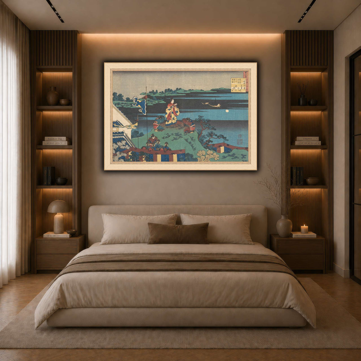 16_Katsushika Hokusai  dark neutral-bedroom