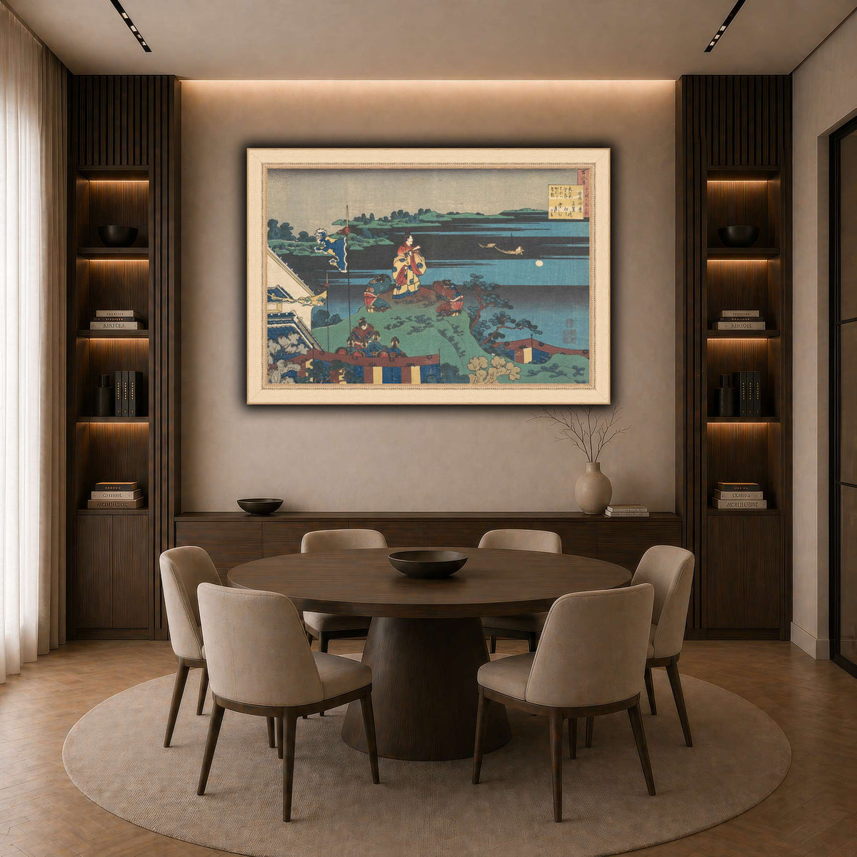 16_Katsushika Hokusai  dark neutral-dining room