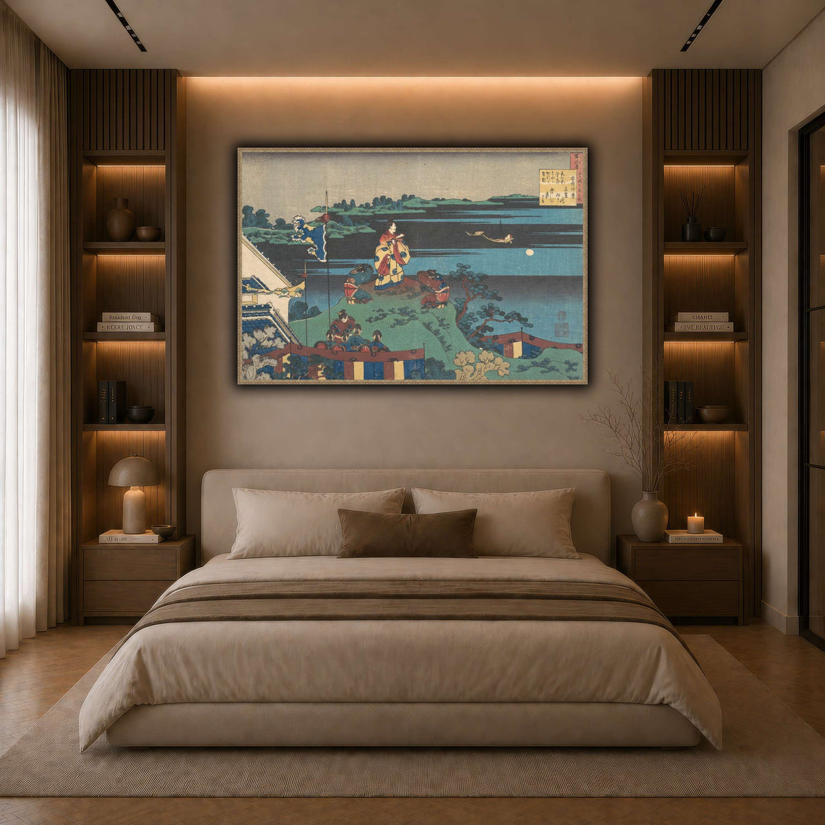 16_Katsushika Hokusai  dark neutral-bedroom
