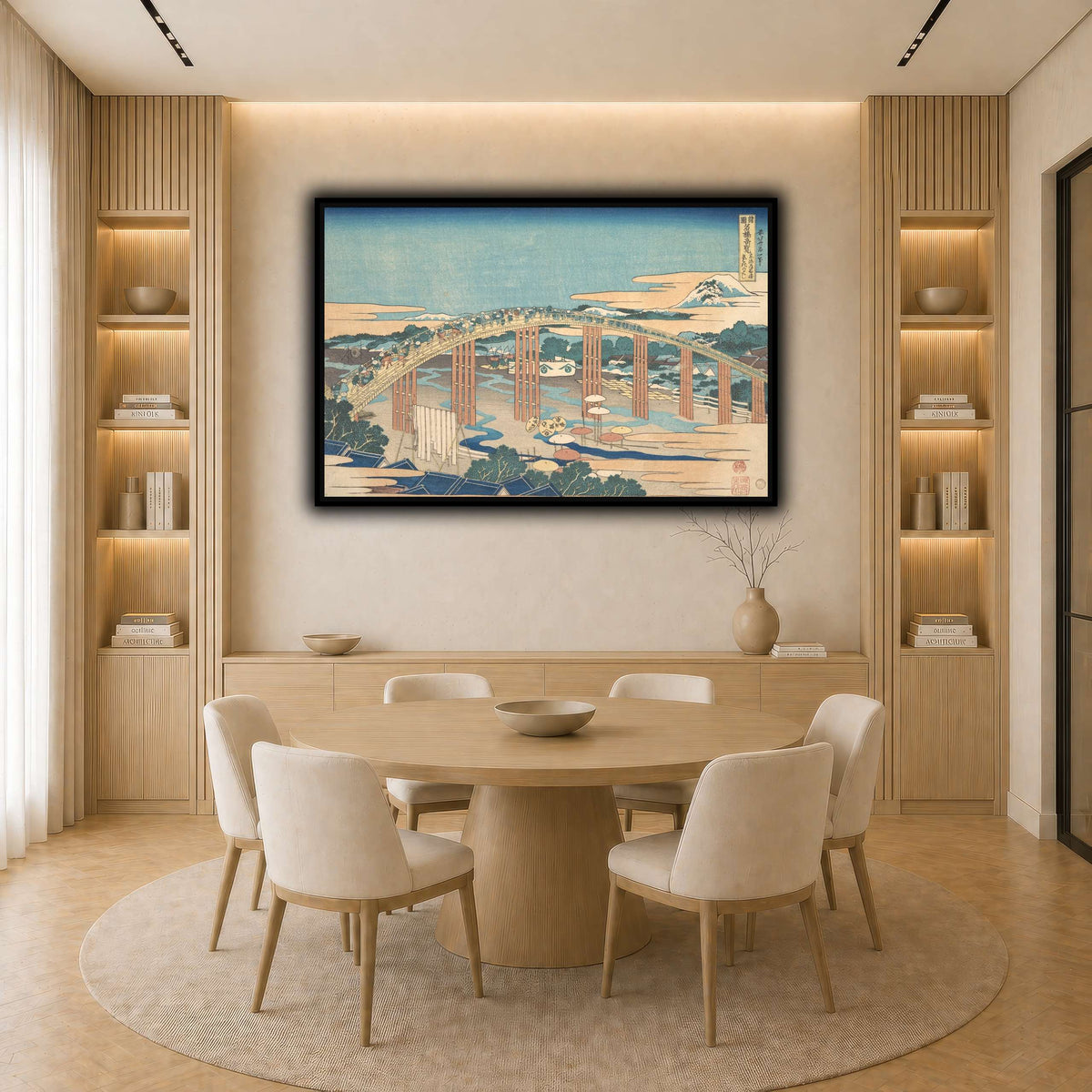 17_Katsushika Hokusai  light neutral-dining room