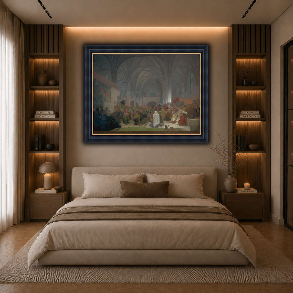 18_Alphonse_Mucha dark neutral-bedroom