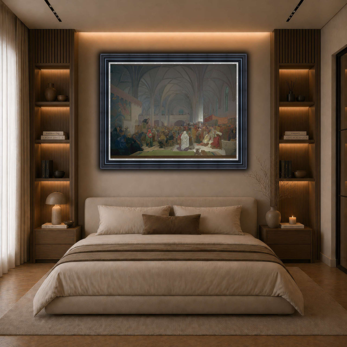 18_Alphonse_Mucha dark neutral-bedroom
