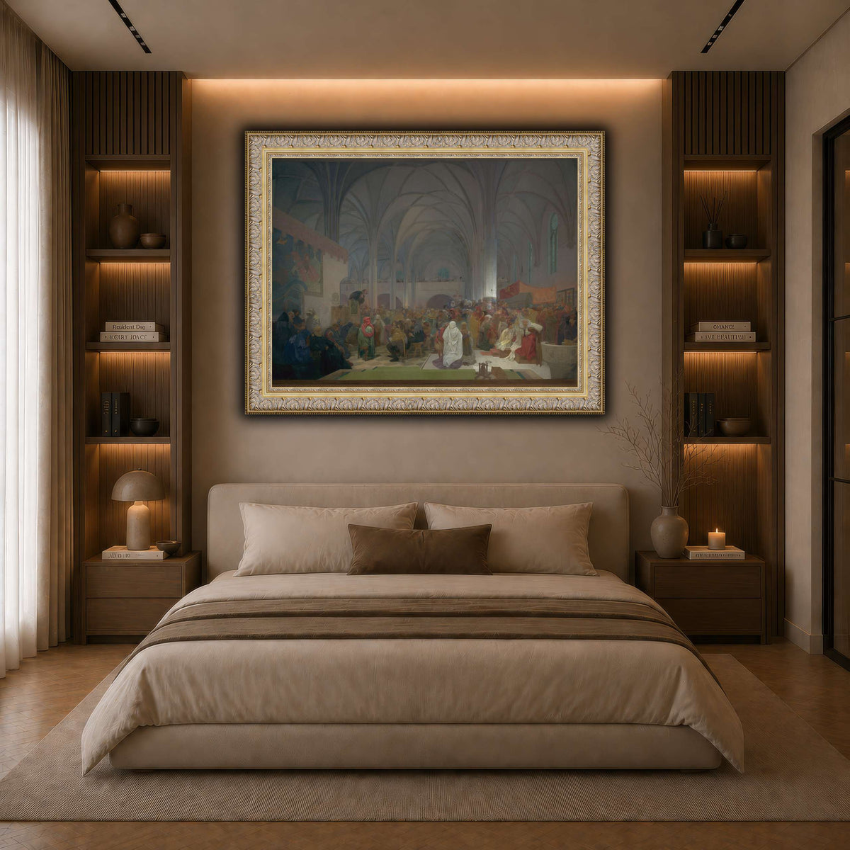 18_Alphonse_Mucha dark neutral-bedroom