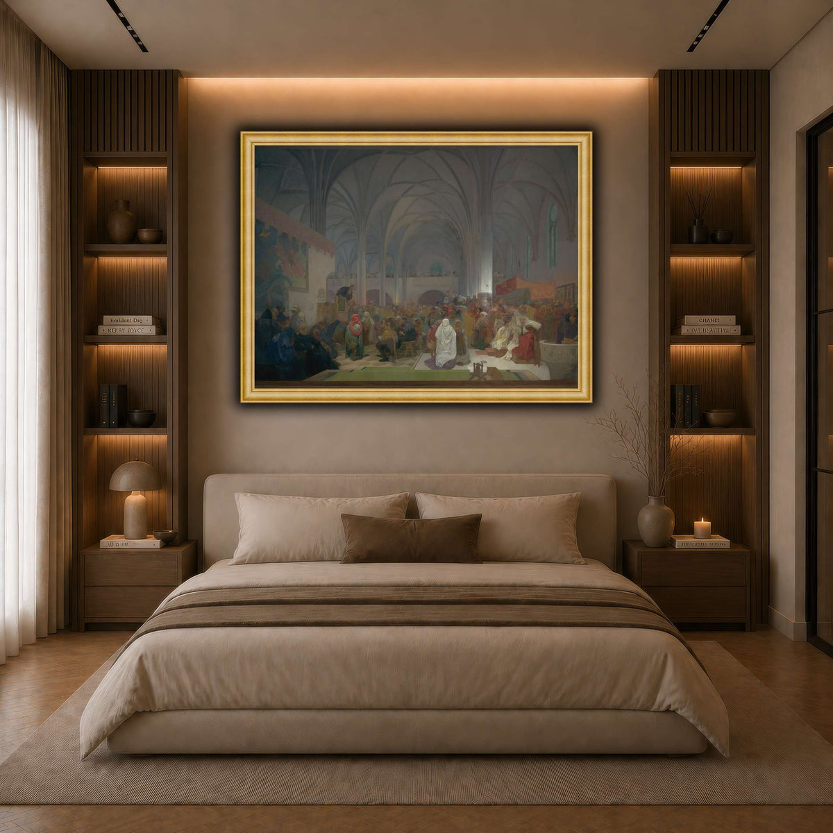 18_Alphonse_Mucha dark neutral-bedroom