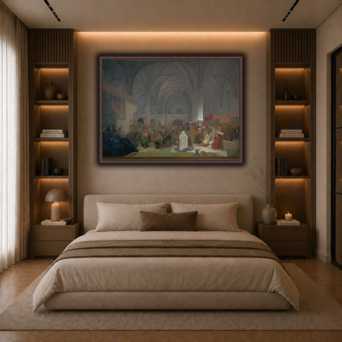 18_Alphonse_Mucha dark neutral-bedroom