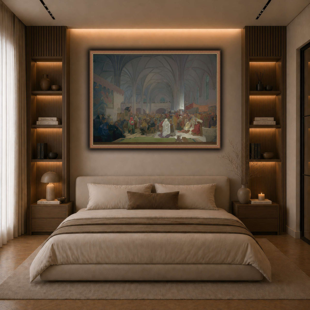 18_Alphonse_Mucha dark neutral-bedroom