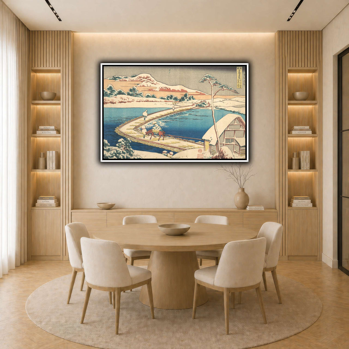 21_Katsushika Hokusai  light neutral-dining room