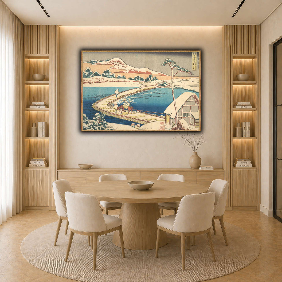21_Katsushika Hokusai  light neutral-dining room