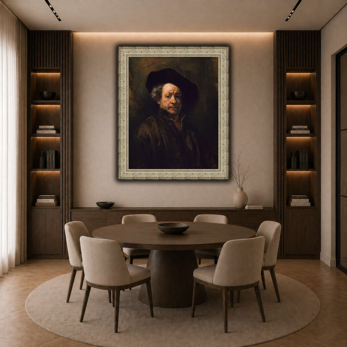 2_self_portrait_Rembrandt-van-Rijn dark neutral-dining room